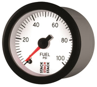 Autometer Stack 52mm 0-100 PSI 1/8in NPTF Male Pro Stepper Motor Fuel Pressure Gauge - White - Burkken Auto Parts
