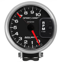 AutoMeter Gauge Tachometer 5in. 10K RPM Pedestal W/ Red Line Sport-Comp - Burkken Auto Parts