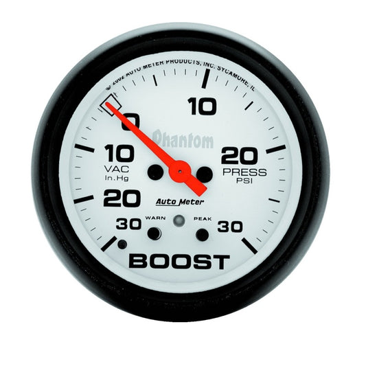AutoMeter Gauge Vac/Boost 2-5/8in. 30Inhg-30PSI Digital Stepper Motor Phantom - Burkken Auto Parts