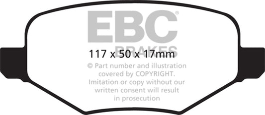 EBC 11-14 Ford Edge 2.0 Turbo Redstuff Rear Brake Pads - Burkken Auto Parts