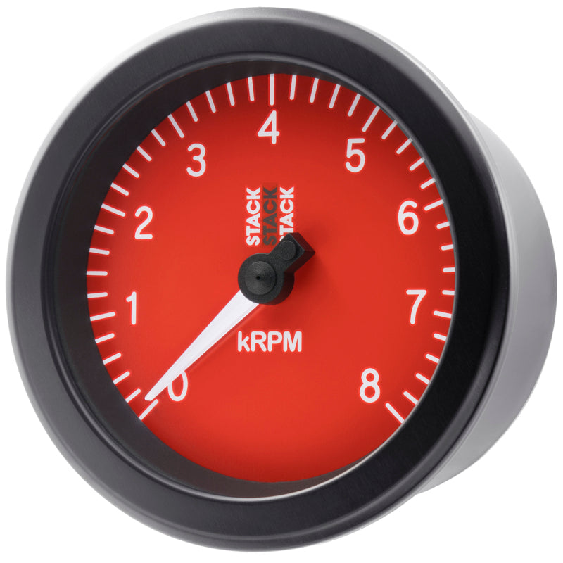 Autometer Stack Sport 88mm 0-8K RPM Tachometer - Red - Burkken Auto Parts