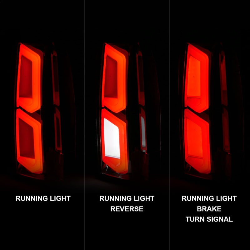 ANZO 2015-2020 Chevrolet Tahoe LED Tail Lights w/ Light Bar Chrome Housing Clear Lens - Burkken Auto Parts
