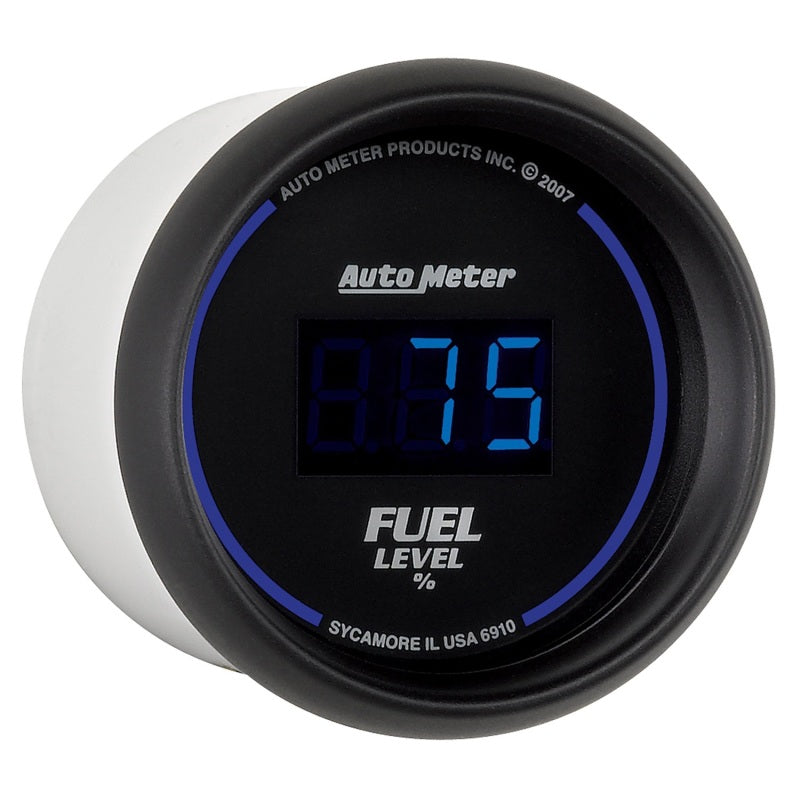 Autometer Cobalt Digital 52.4mm Black Programmable Empty-Full Range Fuel Level Gauge - Burkken Auto Parts