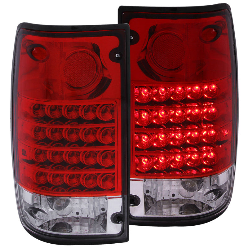 ANZO 1989-1995 Toyota Pickup LED Taillights Red/Clear - Burkken Auto Parts