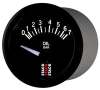 Autometer Stack 52mm 0-7 Bar M10 (M) Electric Oil Pressure Gauge - Black - Burkken Auto Parts