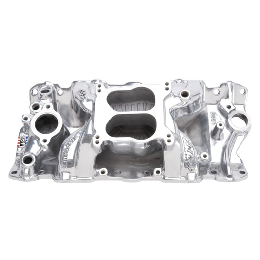 Edelbrock SBC Perf Air Gap Manifold Polished - Burkken Auto Parts