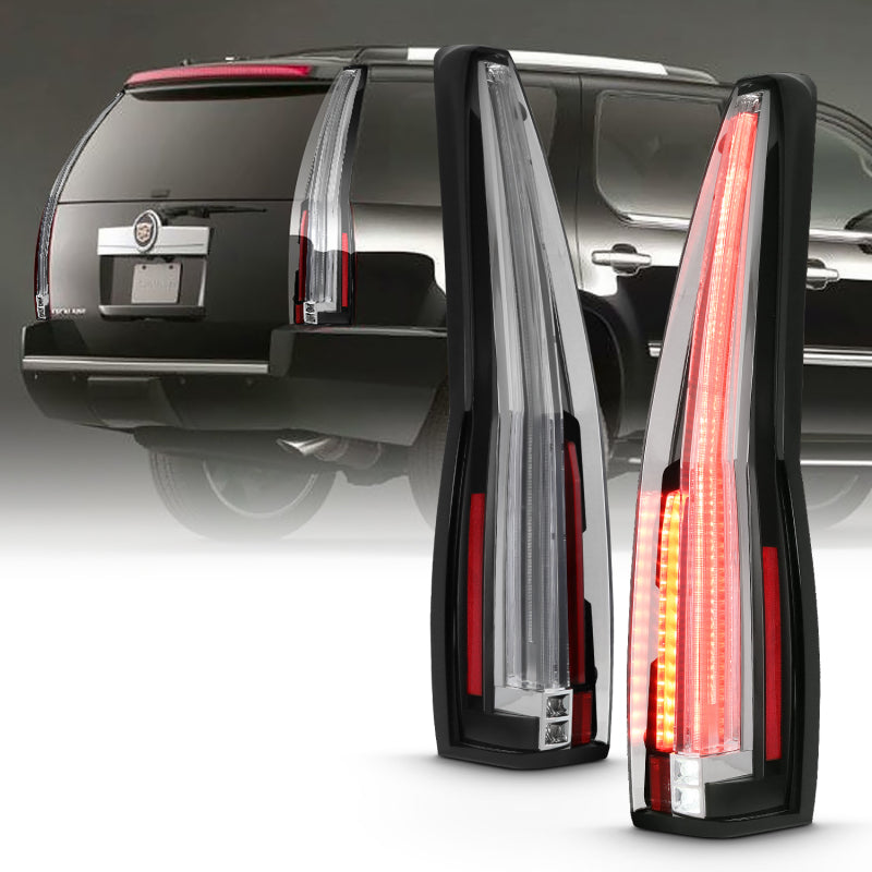 ANZO 2007-2014 Cadillac Escalade Led Taillights Red/Clear - Burkken Auto Parts