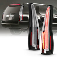 ANZO 2007-2014 Cadillac Escalade Led Taillights Red/Clear - Burkken Auto Parts