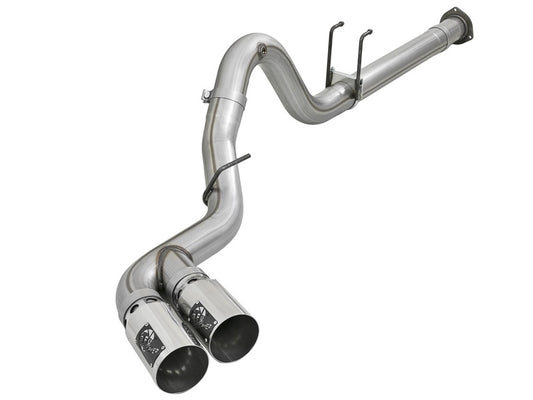 aFe Rebel XD 4in SS Down-Pipe Back Exhaust w/Dual Polished Tips 17-18 Ford Diesel Trucks V8-6.7L(td) - Burkken Auto Parts