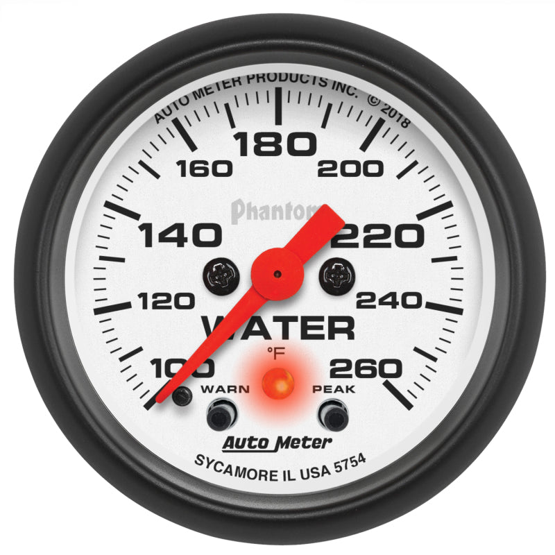 Autometer Chrono 2-1/16in 100-260 Degree Temperature Stepper Motor - Phantom - Burkken Auto Parts