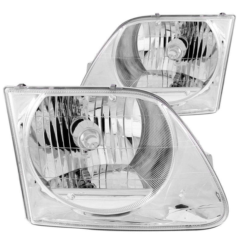 ANZO 1997-2003 Ford F-150 Crystal Headlights Chrome - Burkken Auto Parts