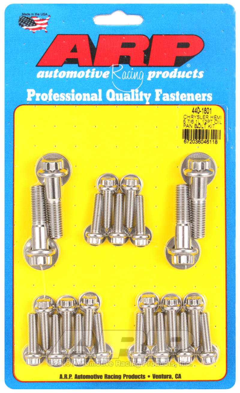 ARP Chrysler Hemi 5.7/6.1L SS 12pt Oil Pan Bolt Kit - Burkken Auto Parts