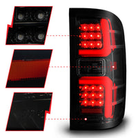ANZO 15-19 Chevrolet Silverado 2500 HD/3500 HD LED Taillight w/ Sequential Black Housing/Smoke Lens - Burkken Auto Parts