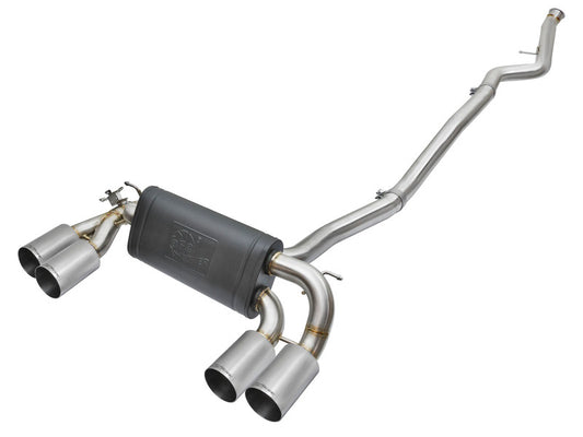 aFe 16-18 BMW M2 L6-3.0L MACH Force-Xp 3in to 2.5in 304 SS Cat-Back Exhaust System-Quad Polish Tips - Burkken Auto Parts