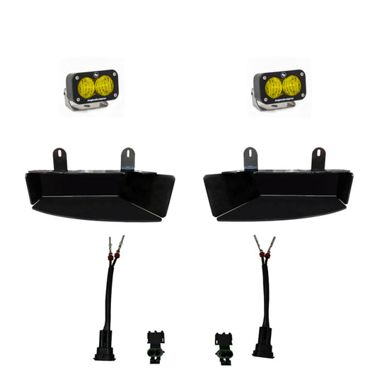 Baja Designs 2019+ Ram 2500/3500 S2 Wide Cornering Fog kit - Amber - Burkken Auto Parts