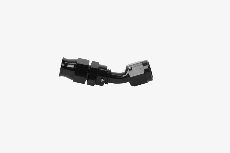 Aeromotive PTFE Hose End - AN-06 - 45 Deg - Black Anodized - Burkken Auto Parts