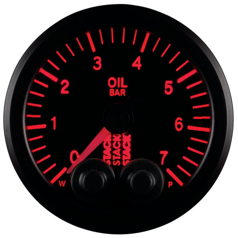Autometer Stack 52mm 0-7 Bar M10 Male Pro-Control Oil Pressure Gauge - Black - Burkken Auto Parts