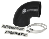 aFe Magnum FORCE CAI Univ. Silicone Reducing Coupler (4in. to 3.5in. ID) 90Deg. Elbow - Black - Burkken Auto Parts