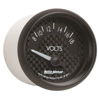 Autometer GT Series 52mm Short Sweep Electronic 8-18 Volts Voltmeter - Burkken Auto Parts