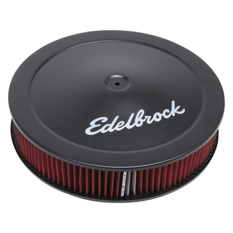 Edelbrock Air Cleaner Pro-Flo Series Round 14 In Diameter Cloth Element 3/8Indropped Base Black - Burkken Auto Parts