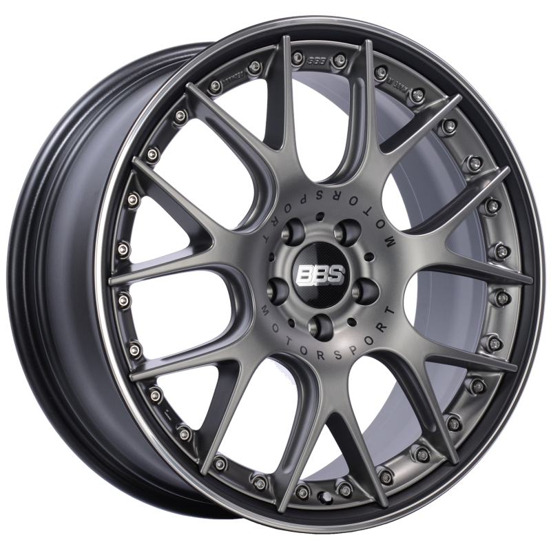 BBS CH-RII 20x8.5 5x120 ET32 Satin Platinum Center Black Lip SS Rim Prot Wheel -82mm PFS/Clip Req - Burkken Auto Parts