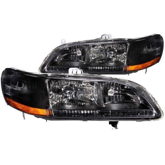 ANZO 1998-2002 Honda Accord Crystal Headlights Black - Burkken Auto Parts