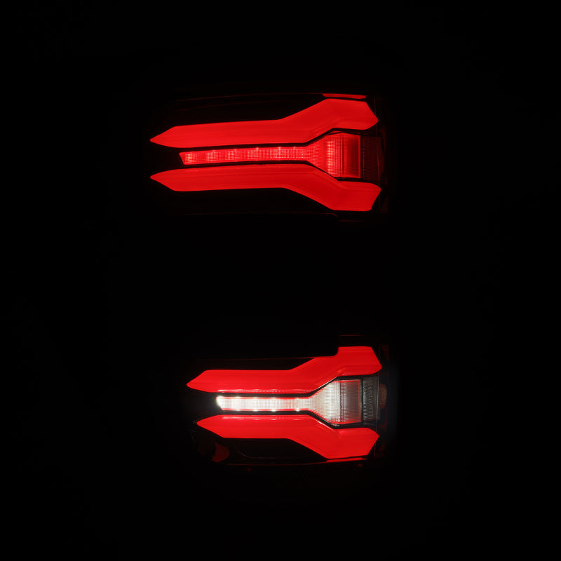 AlphaRex 21-23 Ford F-150 LUXX LED Taillights - Black Red w/ BLIS - Burkken Auto Parts