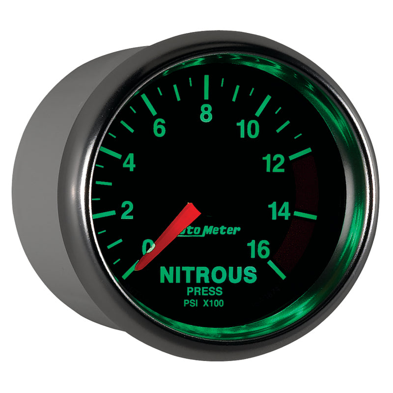 Autometer GS 2 1/16in. 1600PSI Nitrous Fuel Pressure Gauge - Burkken Auto Parts