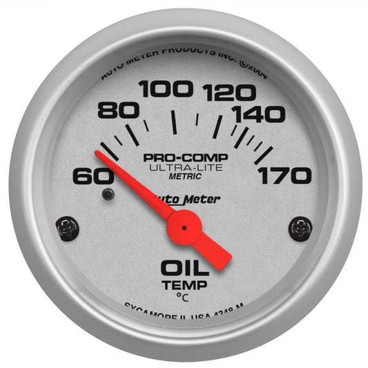 Autometer Ultra-Lite 52mm 60-170 Deg C Electronic Oil Temperature Gauge - Burkken Auto Parts