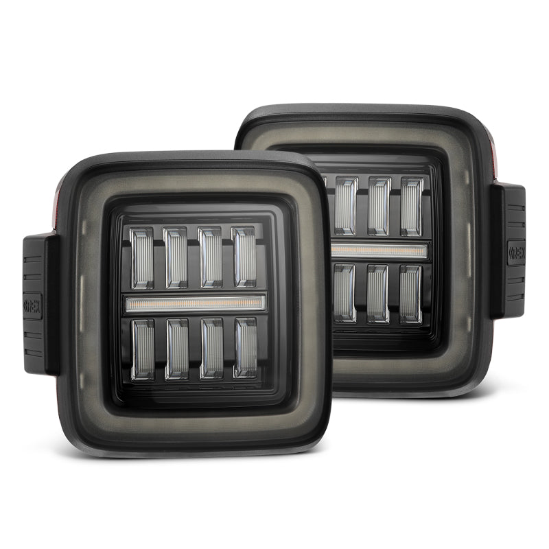 AlphaRex 18-23 Jeep Wrangler JL NOVA Prismatic LED Taillights Alpha-Black - Burkken Auto Parts