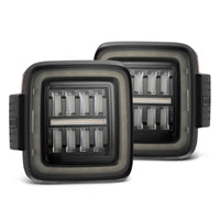 AlphaRex 18-23 Jeep Wrangler JL NOVA Prismatic LED Taillights Alpha-Black - Burkken Auto Parts