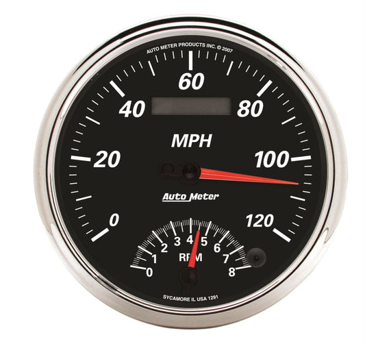 Autometer Designer Black II 5in 120 MPH & 8k RPM In-Dash Tach/Speedo - Burkken Auto Parts