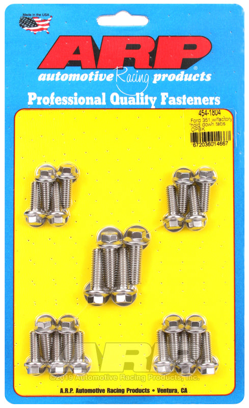 ARP Ford 351 w/ Factory Hold Down Rails Oil Pan Bolt Kit - Burkken Auto Parts