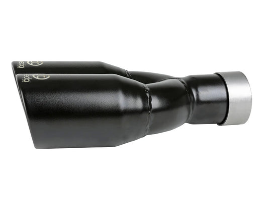 aFe Takeda 304 Stainless Steel Clamp-on Exhaust Tip Black 2-1/2ininlet x 3-1/2in Outlet X 12in L