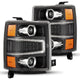 AlphaRex 04-15 Chevy 1500HD LUXX-Series LED Proj Headlights Black w/Activ Light/Seq Signal - Burkken Auto Parts