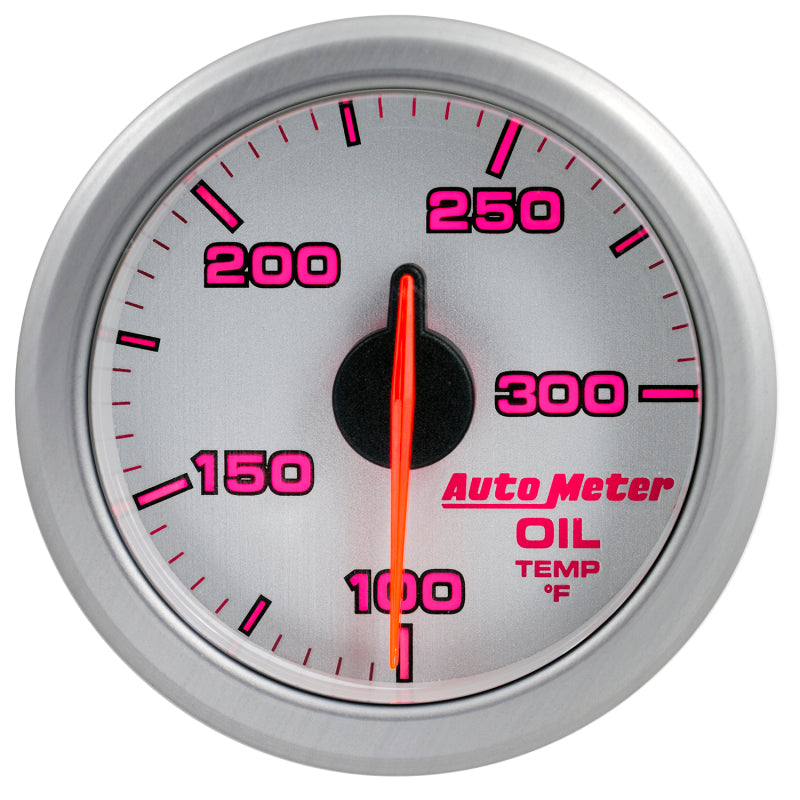 Autometer Airdrive 2-1/6in Oil Temp Gauge 100-300 Degrees F - Silver - Burkken Auto Parts