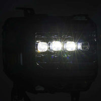 AlphaRex 14-18 GMC Sierra NOVA LED Proj Headlights Plnk Style Alpha Blk w/Activ Light/Seq Signal/DRL - Burkken Auto Parts