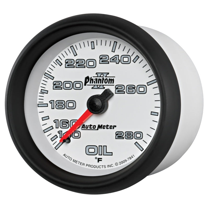 AutoMeter Gauge Oil Temp 2-5/8in. 140-280 Deg. F Mechanical Phantom II - Burkken Auto Parts