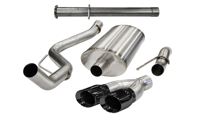 Corsa 2011-2014 Ford F-150 Raptor 6.2L V8 145in Wheelbase Black Xtreme Cat-Back Exhaust - Burkken Auto Parts