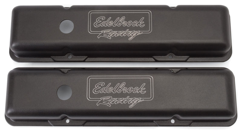 Edelbrock Valve Cover Victor Series Chevrolet 1959-1986 262-400 CI V8 Low Black - Burkken Auto Parts