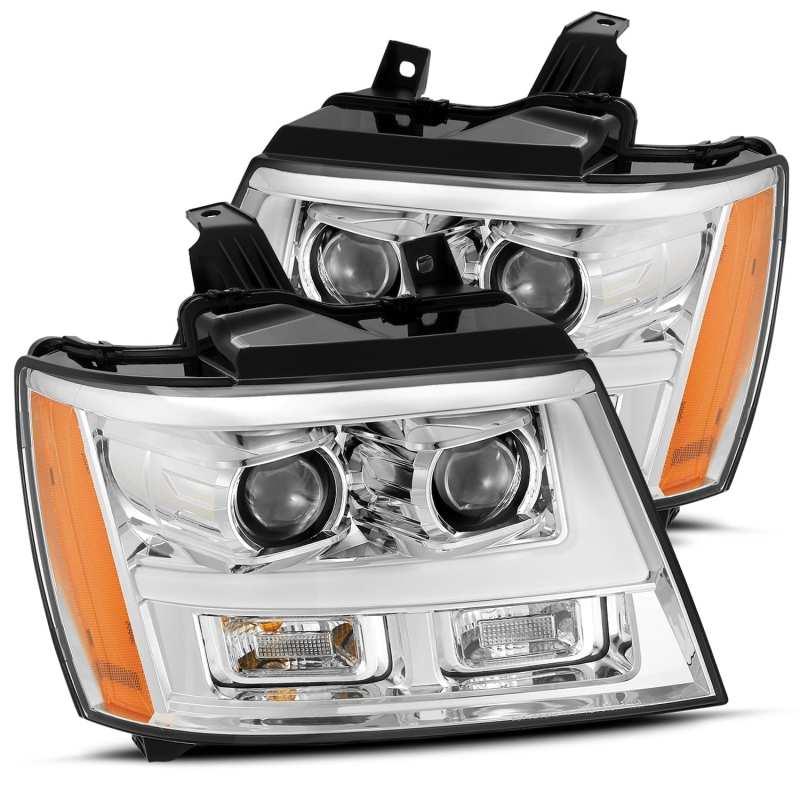 AlphaRex 07-14 Chevrolet Tahoe/Suburban LUXX Series LED Projector headlights Chrome w/DRL/Sequential - Burkken Auto Parts