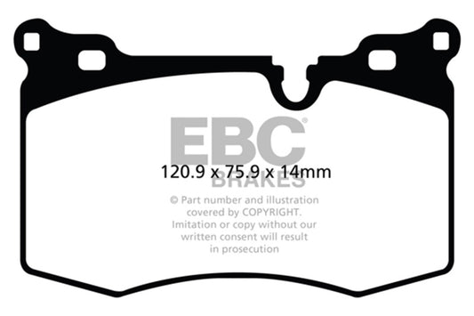 EBC 09-14 Mini Hardtop 1.6 Turbo J.C Works Redstuff Front Brake Pads - Burkken Auto Parts