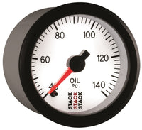 Autometer Stack 52mm 40-140 Deg C 1/8in NPTF Male Pro Stepper Motor Oil Temp Gauge - White - Burkken Auto Parts