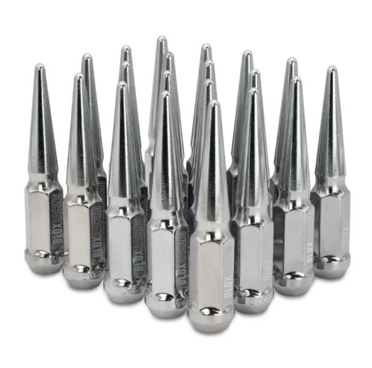BLOX Racing Spike Forged Lug Nuts - Chrome 12 x 1.25mm - Set of 20 - Burkken Auto Parts