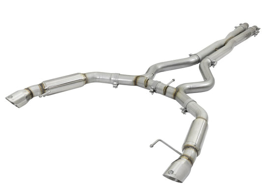 aFe MACHForce XP 3in Aggressive Toned Cat-Back Exhausts w/ Polished Tips 15-17 Ford Mustang V6/V8 - Burkken Auto Parts