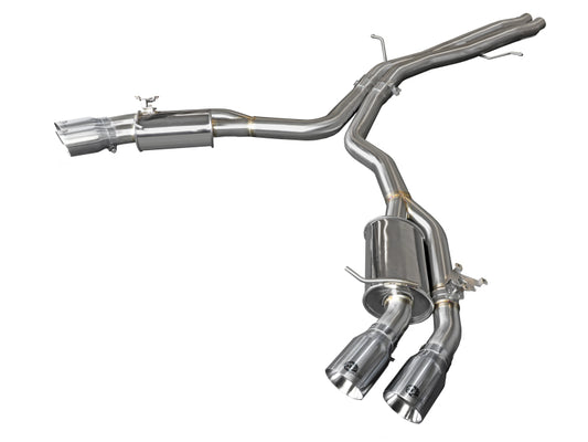 aFe 18-20 Audi RS5 Coupe MACH Force-Xp 3in to 2.5in 304 SS Axle-Back Exhaust System-Quad Polish Tips - Burkken Auto Parts
