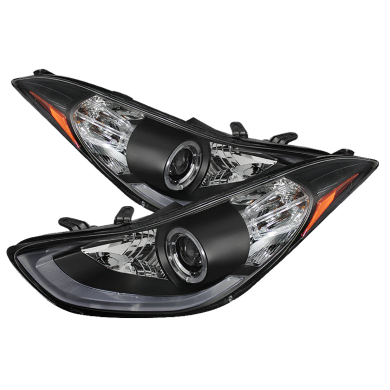 Spyder Hyundai Elantra 11-13 Projector Headlights LED Halo DRL Blk PRO-YD-HYELAN11-DRL-BK - Burkken Auto Parts