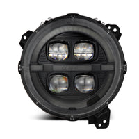 AlphaRex 18-23 Jeep Wrangler JL/Gladiator JT LED Proj Headlights Alpha-Blk w/ Activ Light/Seq Signal - Burkken Auto Parts