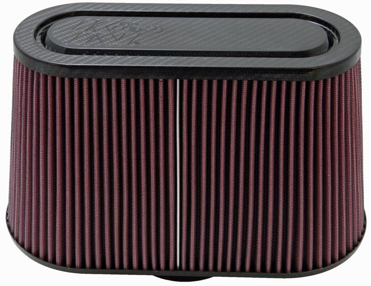 K&N Universal Filter with Carbon Fiber Top & Base-12in Base O/S Length x 6in Base O/S Width x 7in H - Burkken Auto Parts