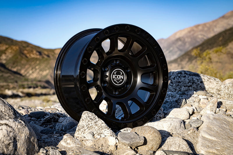 ICON Hulse 18x9 8x6.5 12mm Offset 5.5in BS Double Black - Burkken Auto Parts